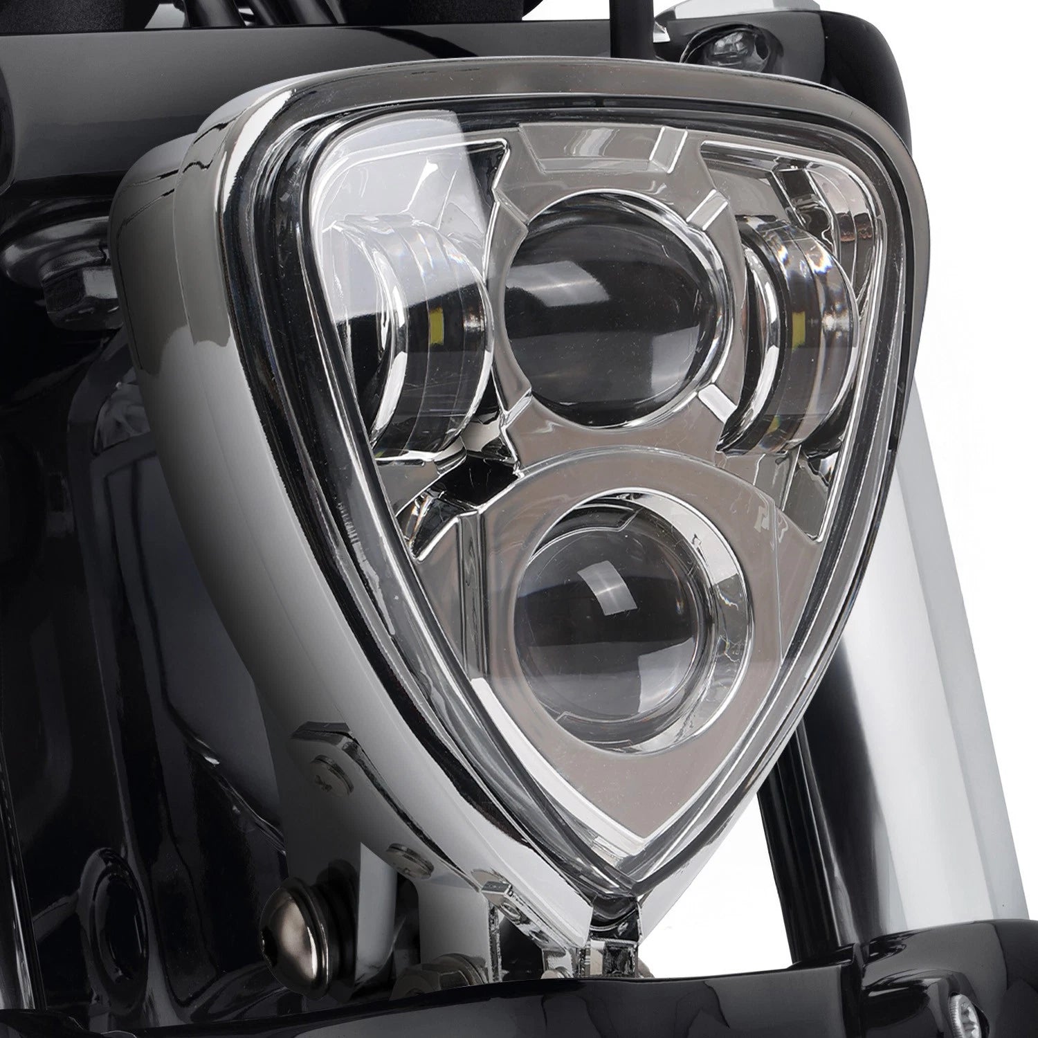 Universal Triangle LED Headlight for Harley Honda Yamaha (All Years)