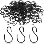 S Shaped Hooks for Hanging Plants - Set of 4 Black Metal Hangers