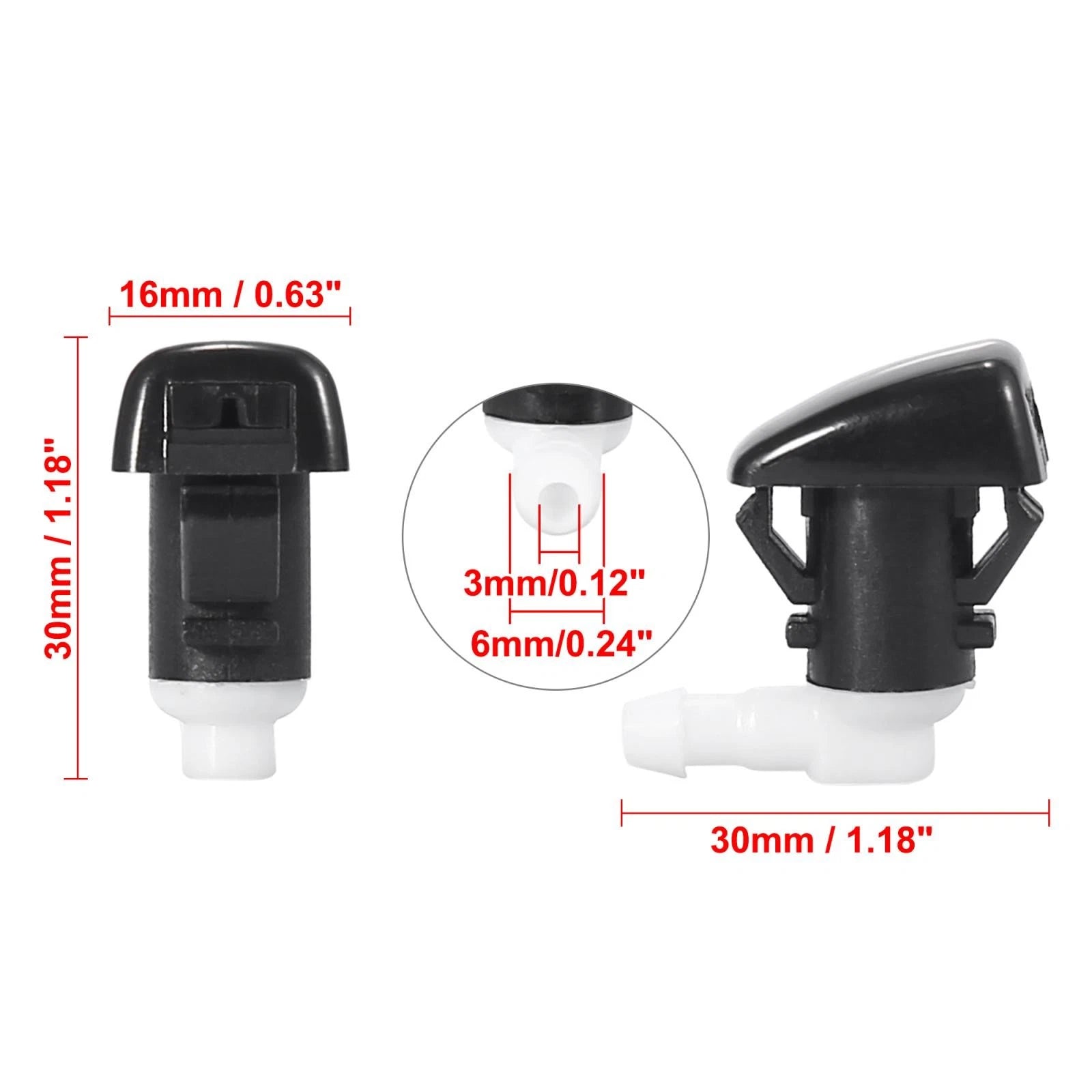Set of 4 Windshield Washer Nozzle Sprayers for Dodge (68269108AA)