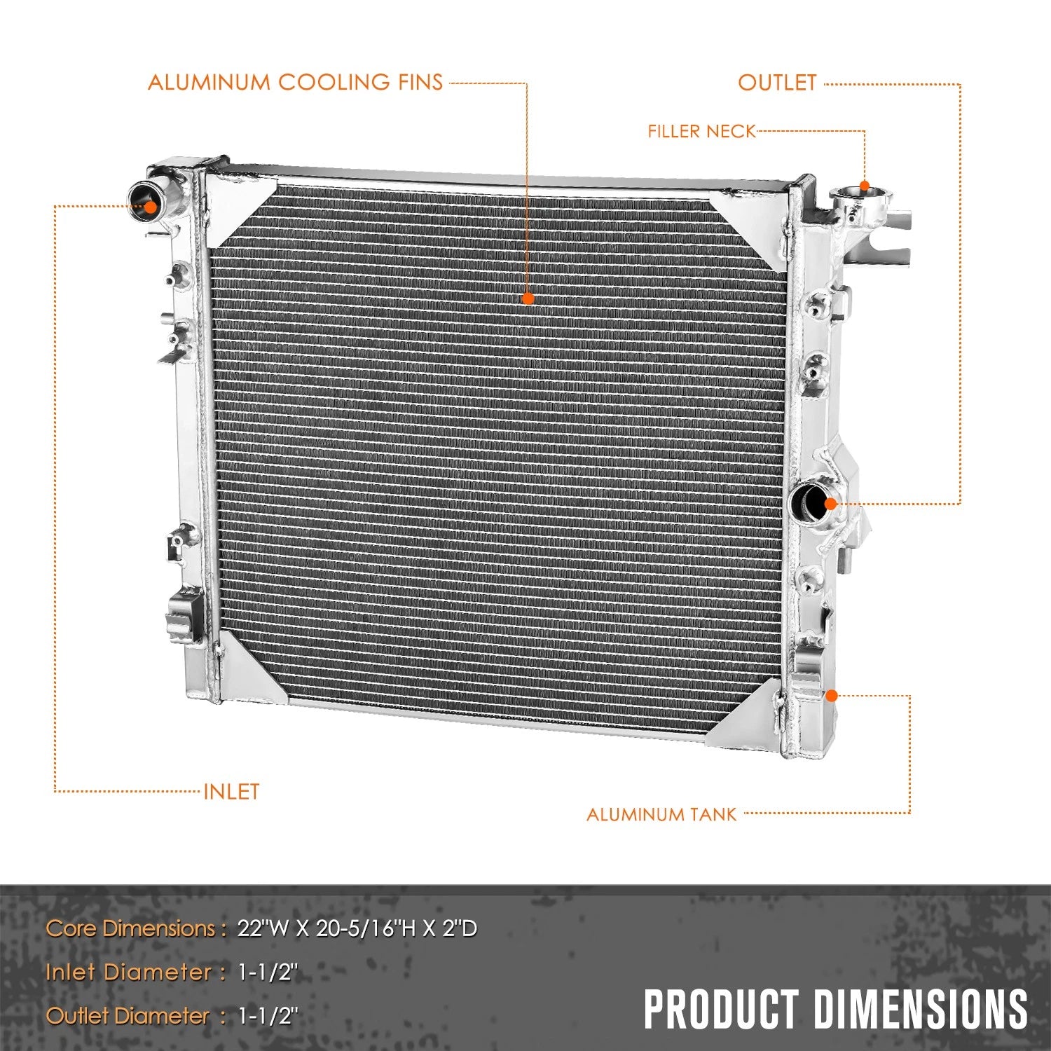 3-Row Aluminum Radiator for Jeep Wrangler JK 2007–2018 3.6L 3.8L