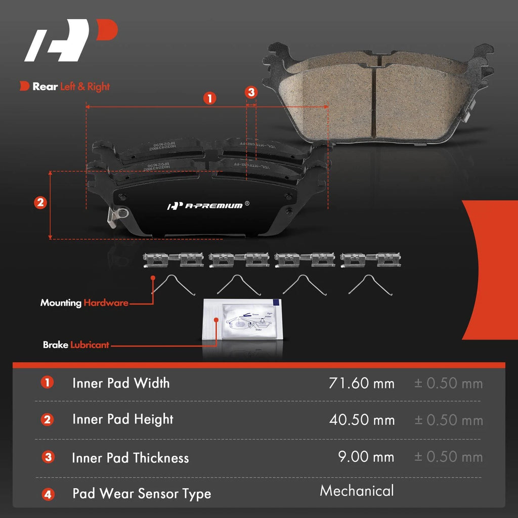Set of 8 Ceramic Brake Pads for Ram 1500 (2019–2022) Jeep Wagoneer (2022)
