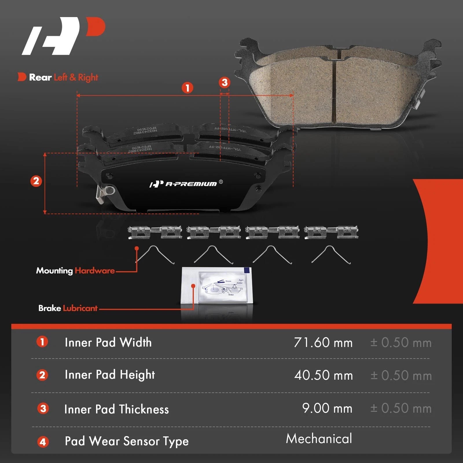 Set of 8 Ceramic Brake Pads for Ram 1500 (2019–2022) Jeep Wagoneer (2022)