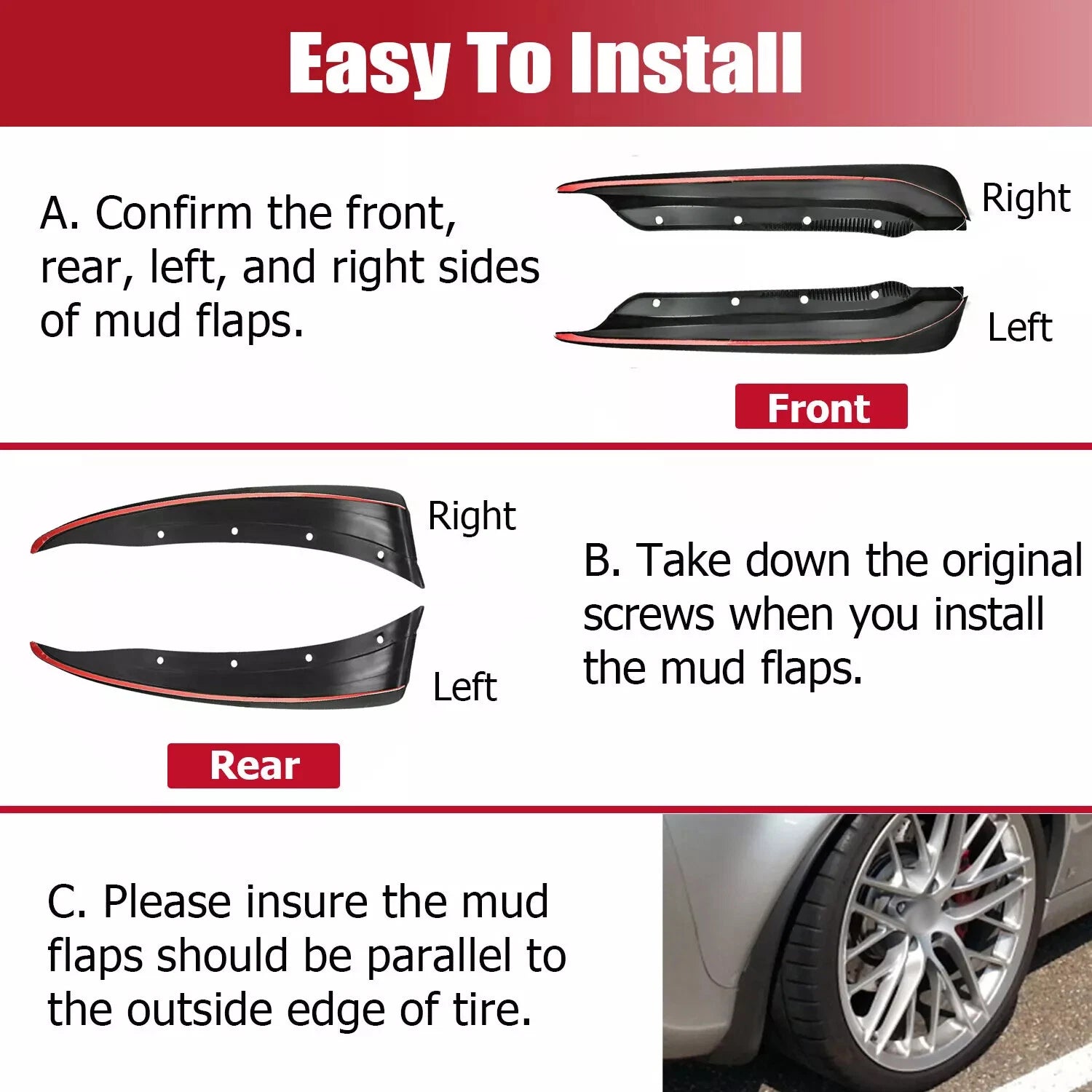 Molded Mud Flaps for Corvette C6 (2005-2013)