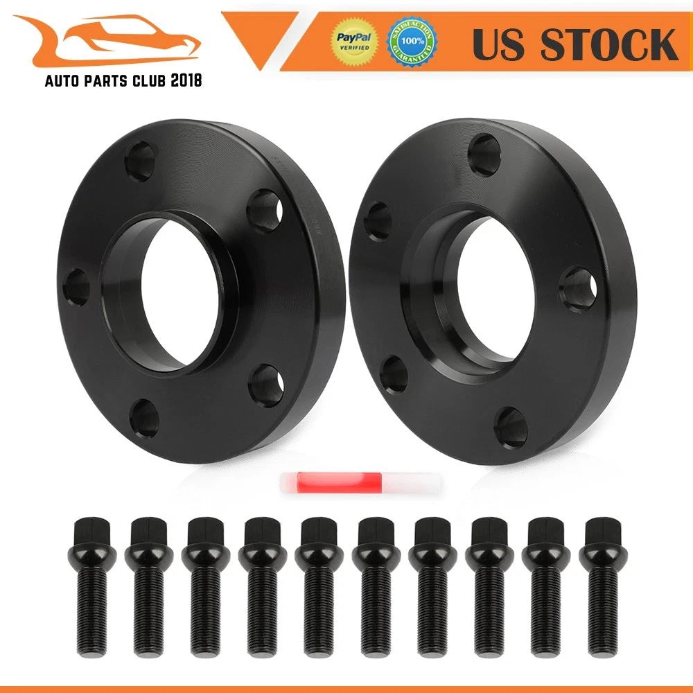 2X 20mm 5x112 Hubcentric Black Wheel Spacers for BMW 320i (2020–2022)
