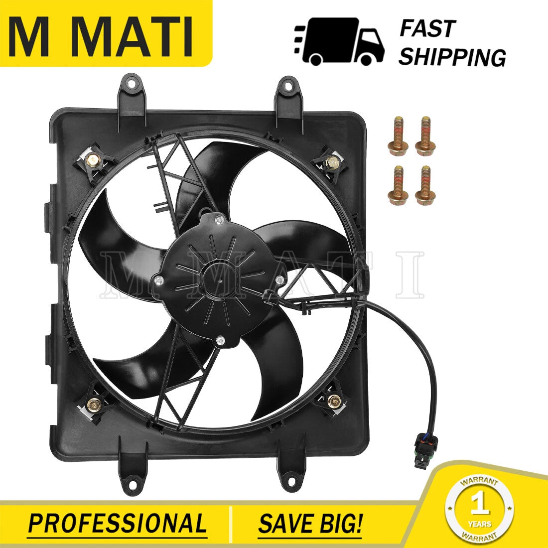 Radiator Cooling Fan & Shroud for Polaris RZR 800, RZR 4 800, RZR S 800 (2008–2014)