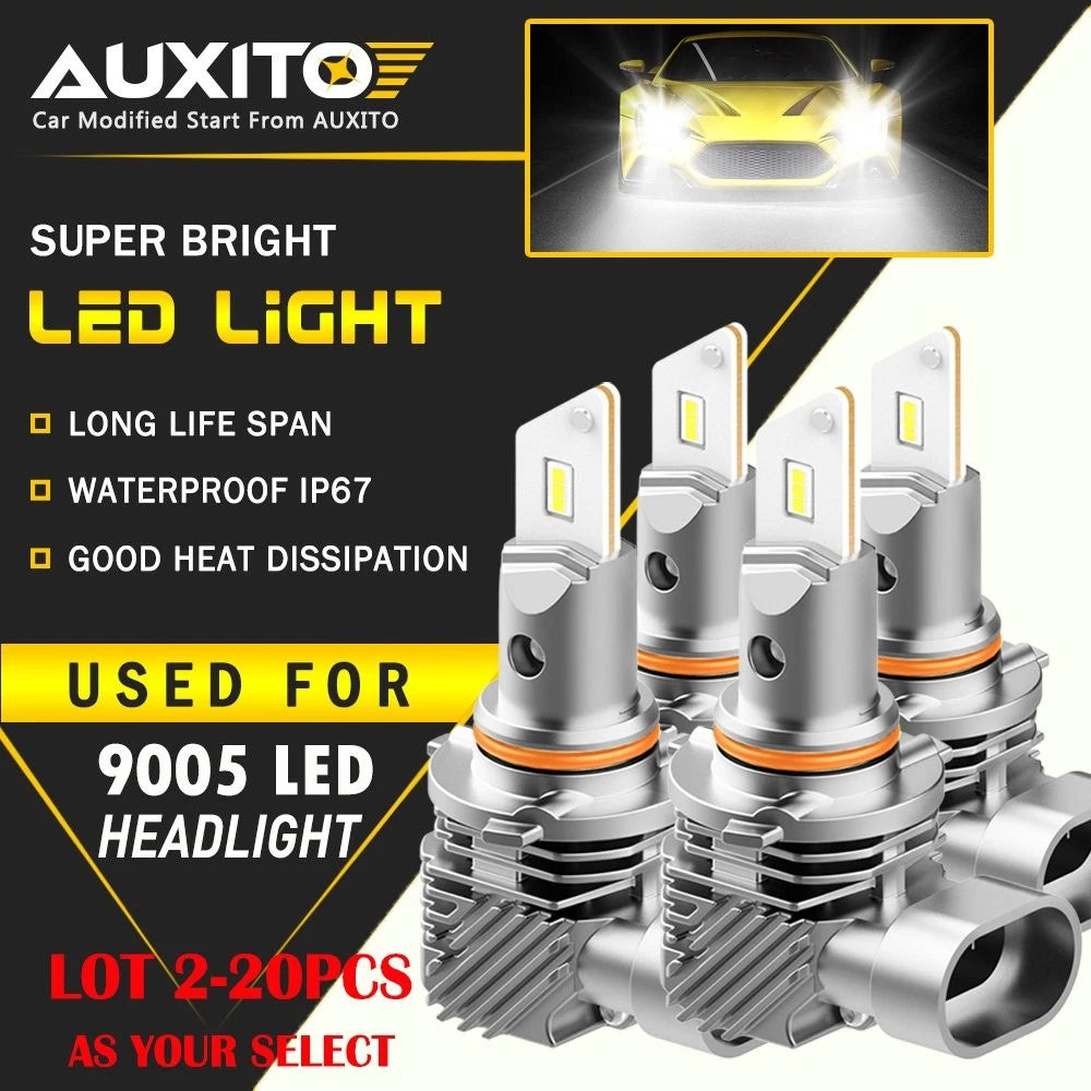 2X 9005 HB3 LED Headlight Bulbs for High/Low Beam (6000K, 30000LM)