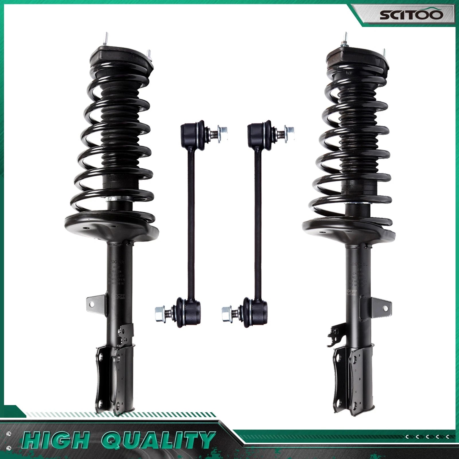 Set of 2 Rear Complete Struts + Sway Bar Link for Lexus ES300, Toyota Avalon, Camry, Solara