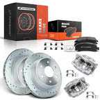 Set of 8 Rear Drilled Brake Rotors, Pads & Calipers for Chevrolet Tahoe GMC