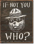 Vintage Smokey Bear Tin Metal Sign for Man Cave (1878)