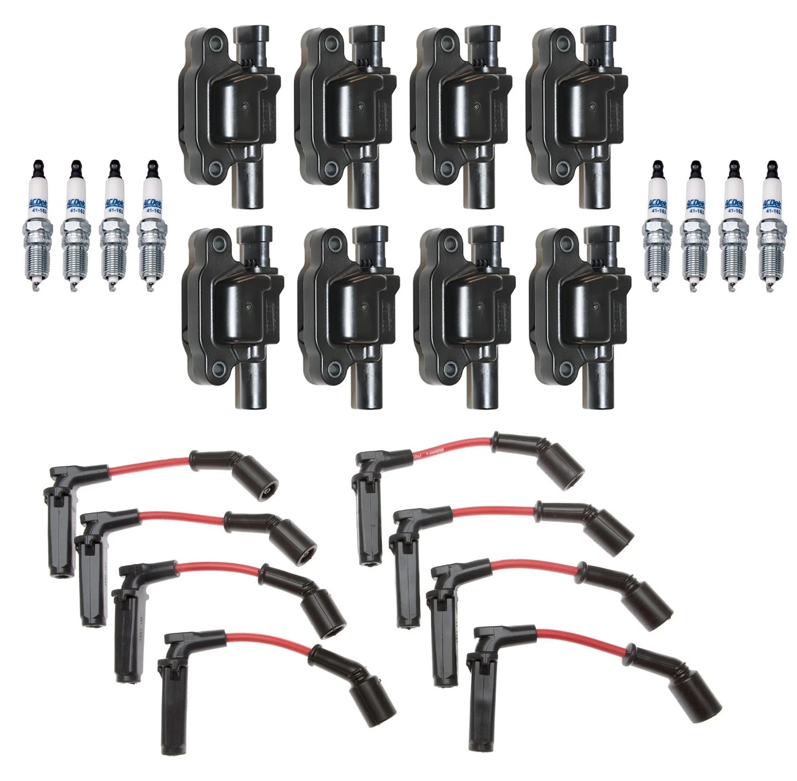 Set of 8 Ignition Wires & 8 Spark Plugs for Chevy GMC Pontiac V8