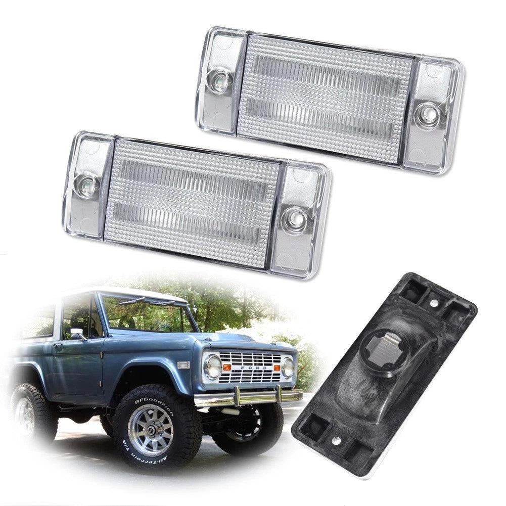 Side Marker Lights for Ford F-100 F-250 F-350 Clear Lens Set of 2