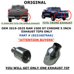 Chrome 5 Inch Exhaust Tip for RAM 1500 (2019–2025) 82216079AA