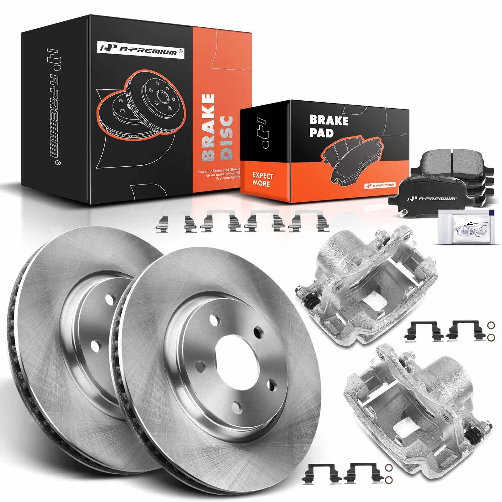 Front Brake Rotor & Pad Set with Caliper for Chevrolet Cobalt (2005–2010)