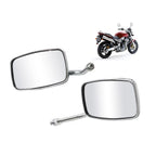 Pair Chrome Rearview Side Mirrors for Honda Suzuki Kawasaki