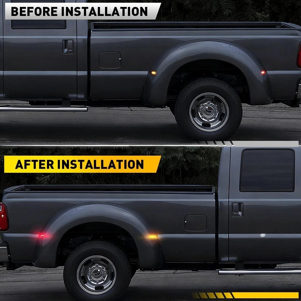 4X LED Side Marker Lamps Amber Red for Ford F250 F350 F450 F550 (2011–2022)