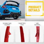 Rear Bumper Reflector Light Case Red for Honda Civic Hatchback Si Type-R (2017–2021)