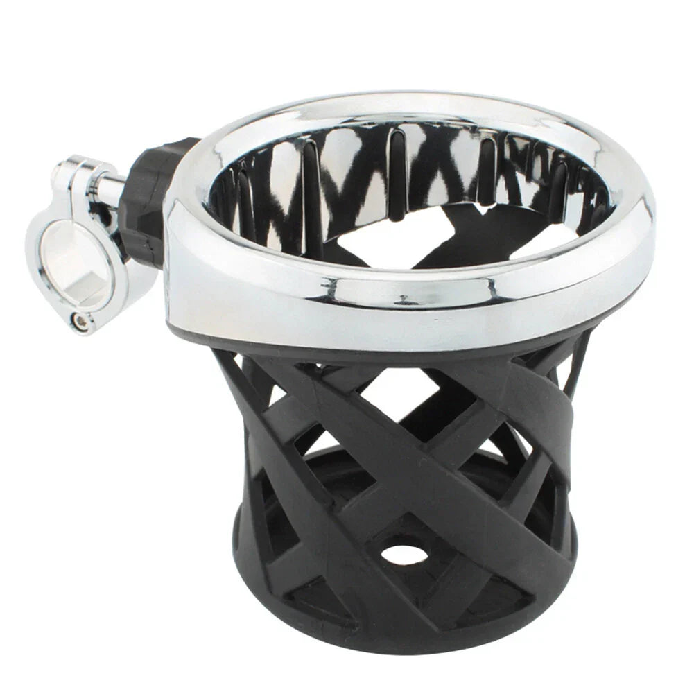 New Chrome Motorcycle Drink Cup Holder 7/8"-1" Clamp for Harley
