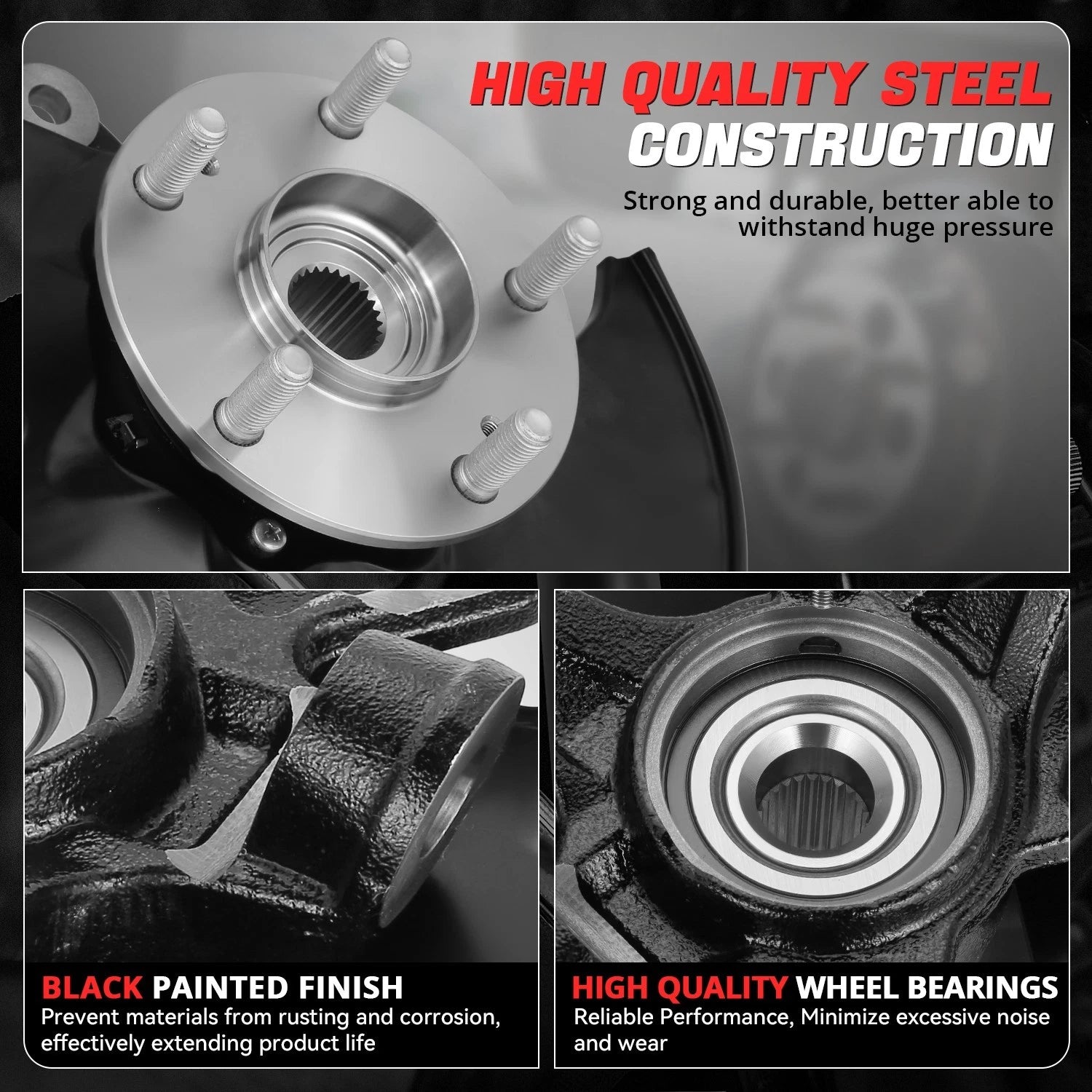 Front Left Driver Loaded Wheel Bearing Knuckle Assembly for Honda Civic (2006–2011)