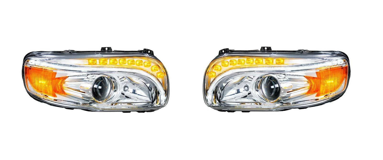 Projection Headlights Replacement with LED Light Bar for Peterbilt 388 389 (2016–2025)