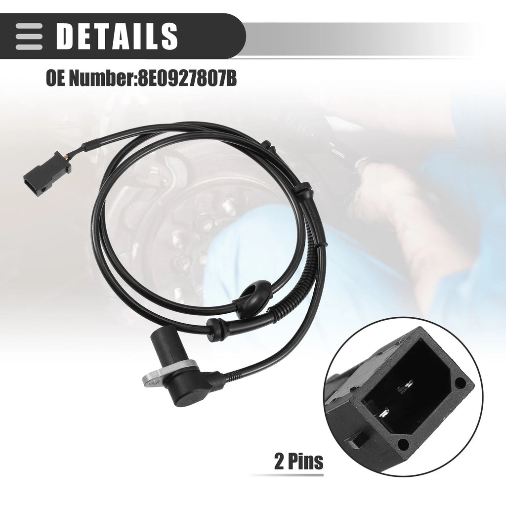 2X ABS Wheel Speed Sensor 8E0927807B for Audi A4 1.8L (2000–2005)