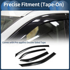 Set of 4 Window Deflectors for Toyota Yaris Sedan (2007) - Black Vent Visor