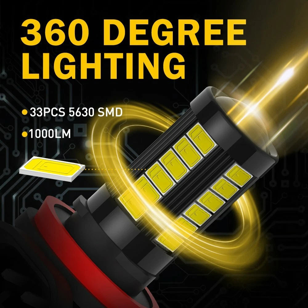 AUXITO H11 H16 LED Fog Light Bulbs for Driving Lamp DRL (6000K)