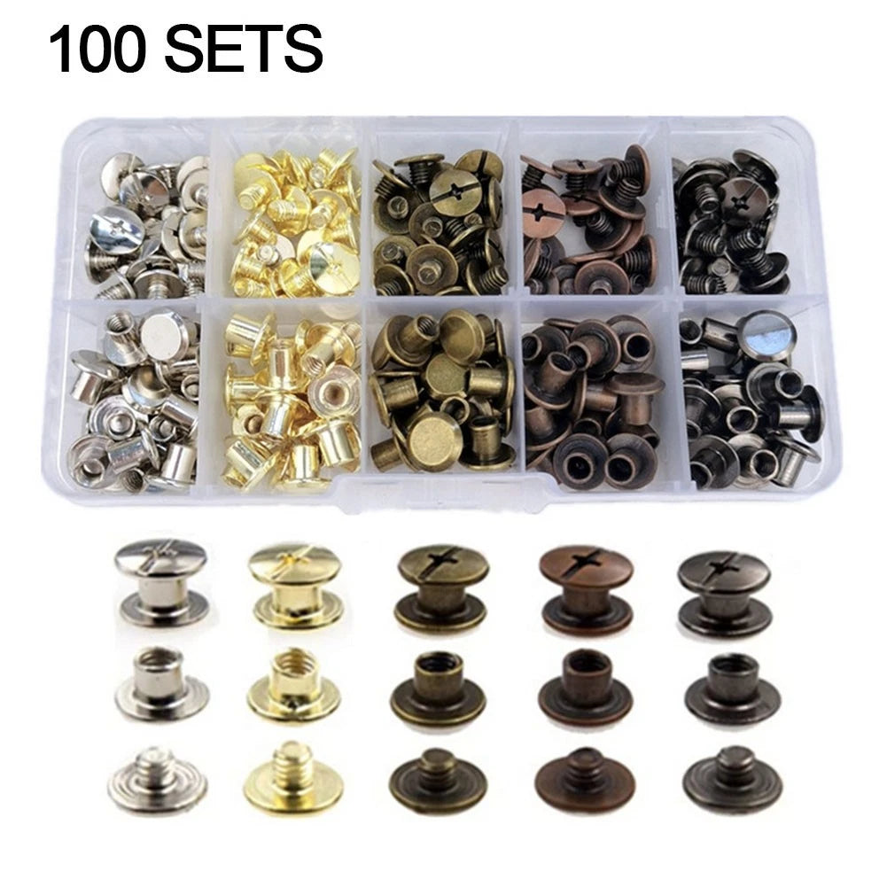 Leather Rivets Set of 100 for Clothing Applications