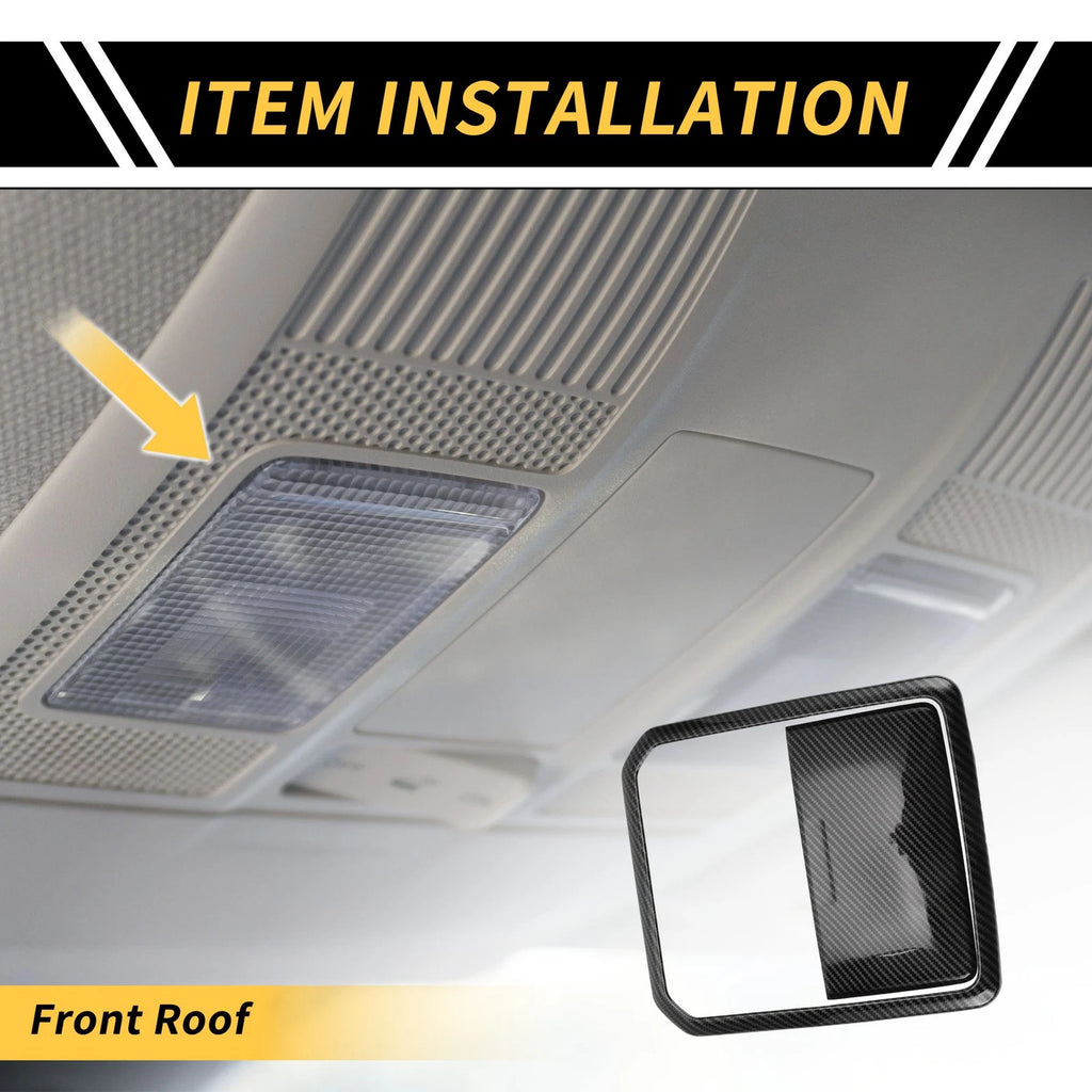 Set of 1 Carbon Fiber Roof Reading Light Cover Trim for Toyota Tundra (2022–2024)