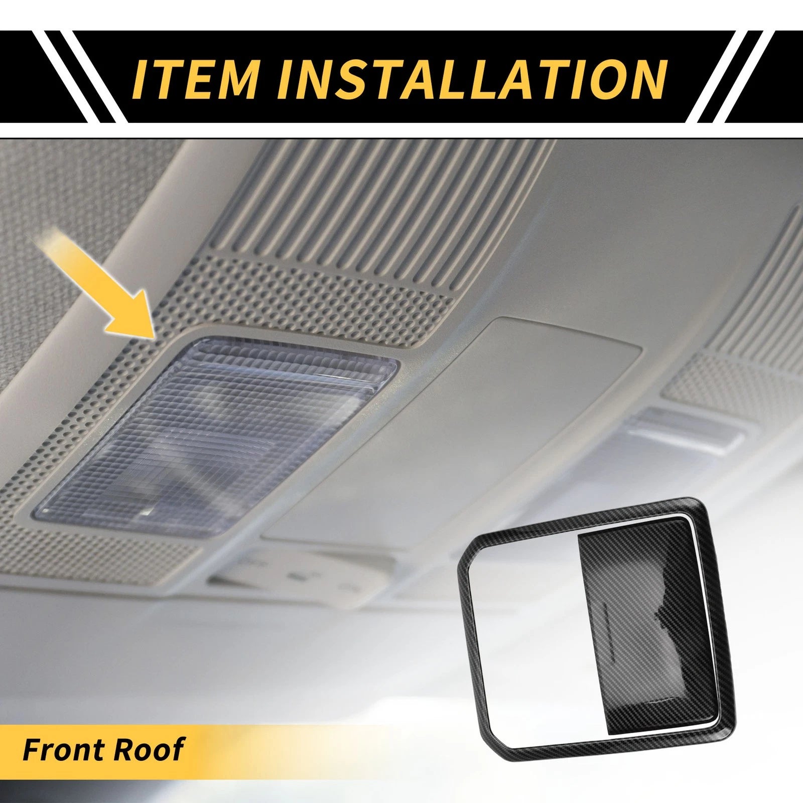Set of 1 Carbon Fiber Roof Reading Light Cover Trim for Toyota Tundra (2022–2024)