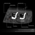 Smoked/Clear LED DRL Bar Projector Headlight for Ford F-150 (2004–2008)