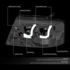 Smoked/Clear LED DRL Bar Projector Headlight for Ford F-150 (2004–2008)
