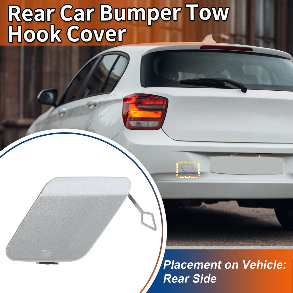 1 Pcs Rear Tow Hook Cover for BMW 1 Series (No. 51120038888) Ice Silver