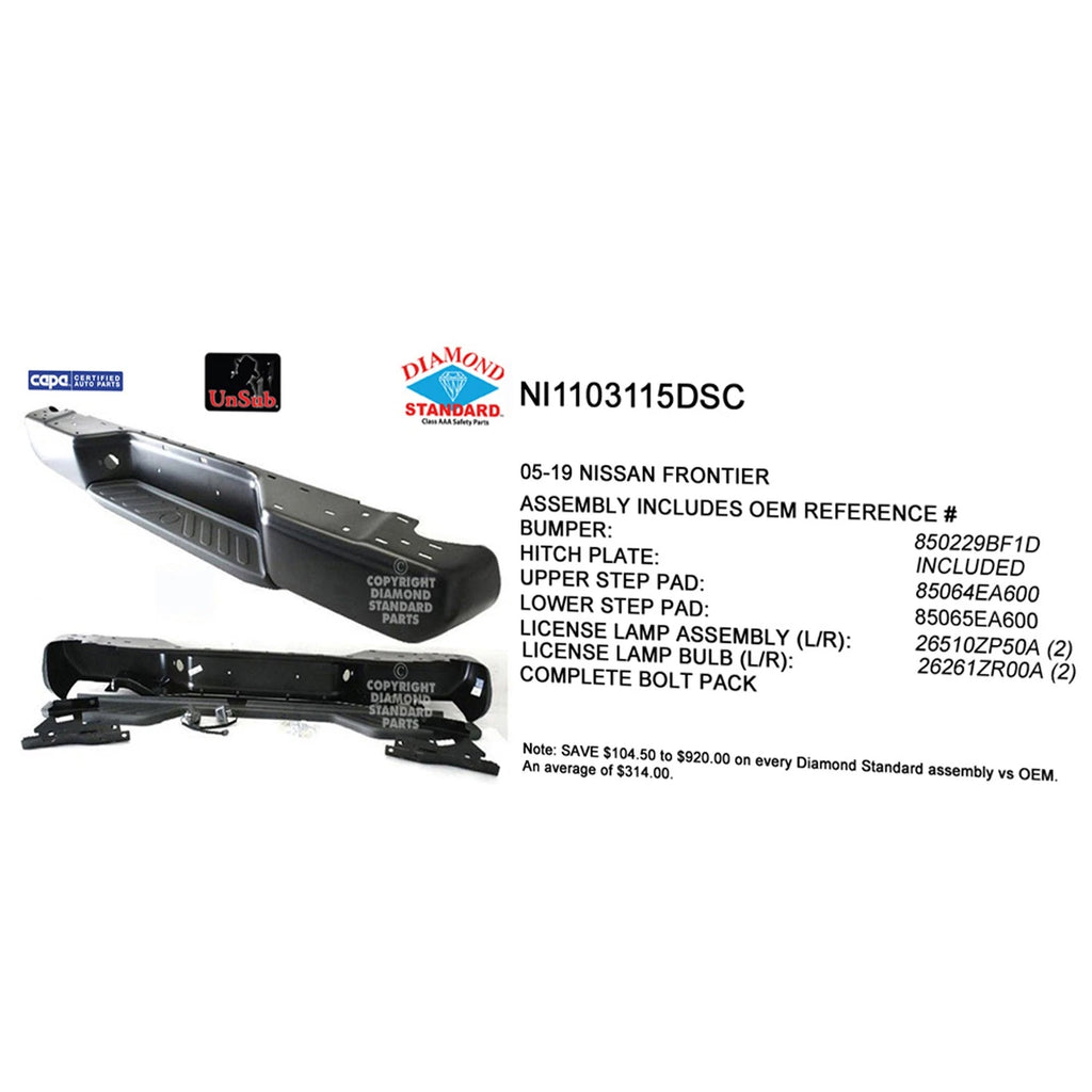Replacement Black Rear Step Bumper Assembly for Chevrolet Silverado (2019–2024)