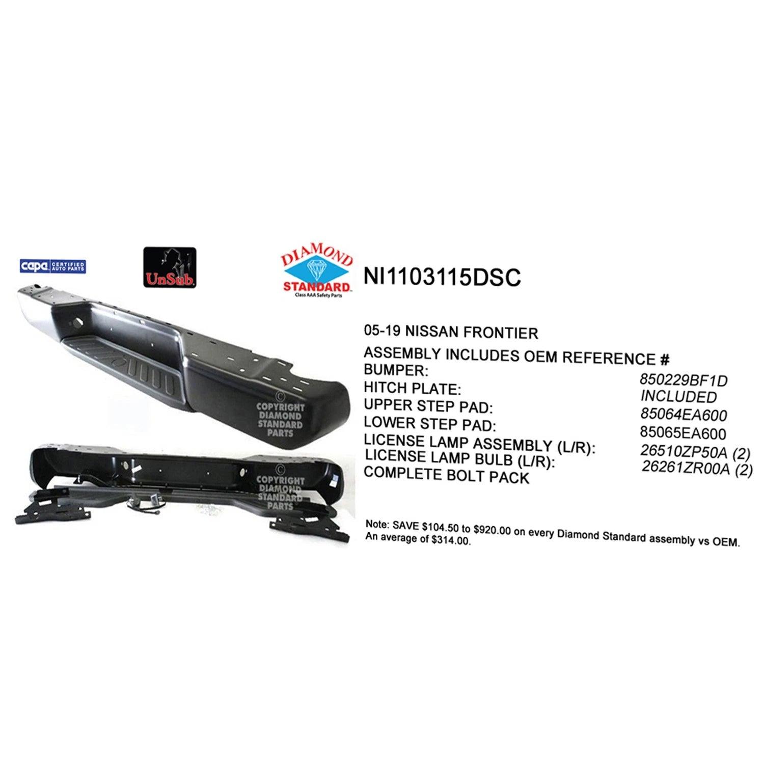 Replacement Black Rear Step Bumper Assembly for Chevrolet Silverado (2019–2024)