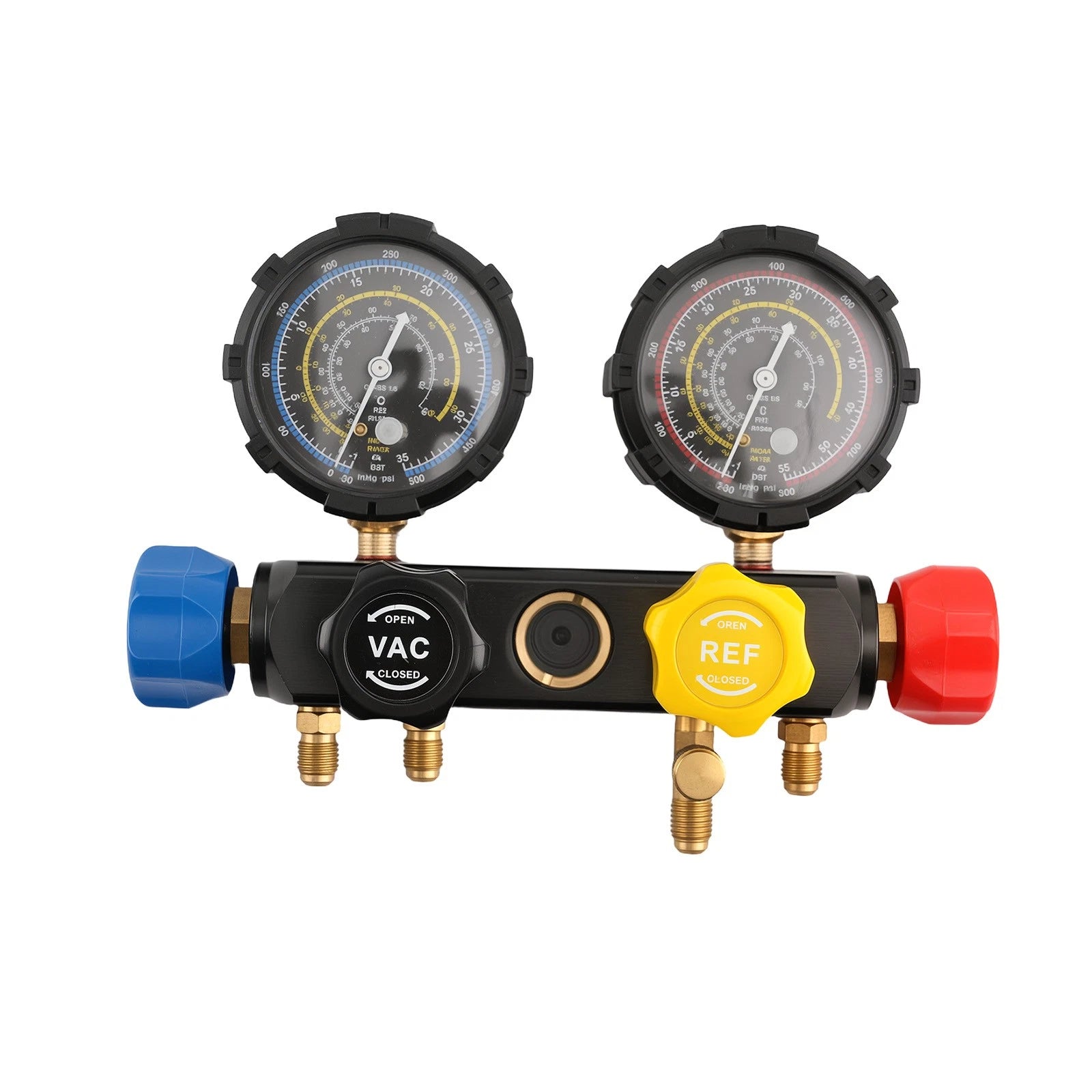 4-Way AC Manifold Gauge Set for Refrigeration R134A R12 R410A (14pcs)