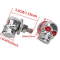 Set of 4 Chrome Skull License Plate Frame Bolts Screws 6mm Red Eye