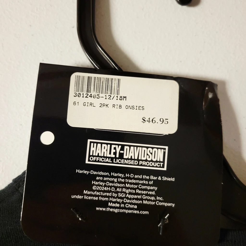 2X Sleeveless Ribbed Bodysuits for Harley-Davidson Baby Girls (18/24M)