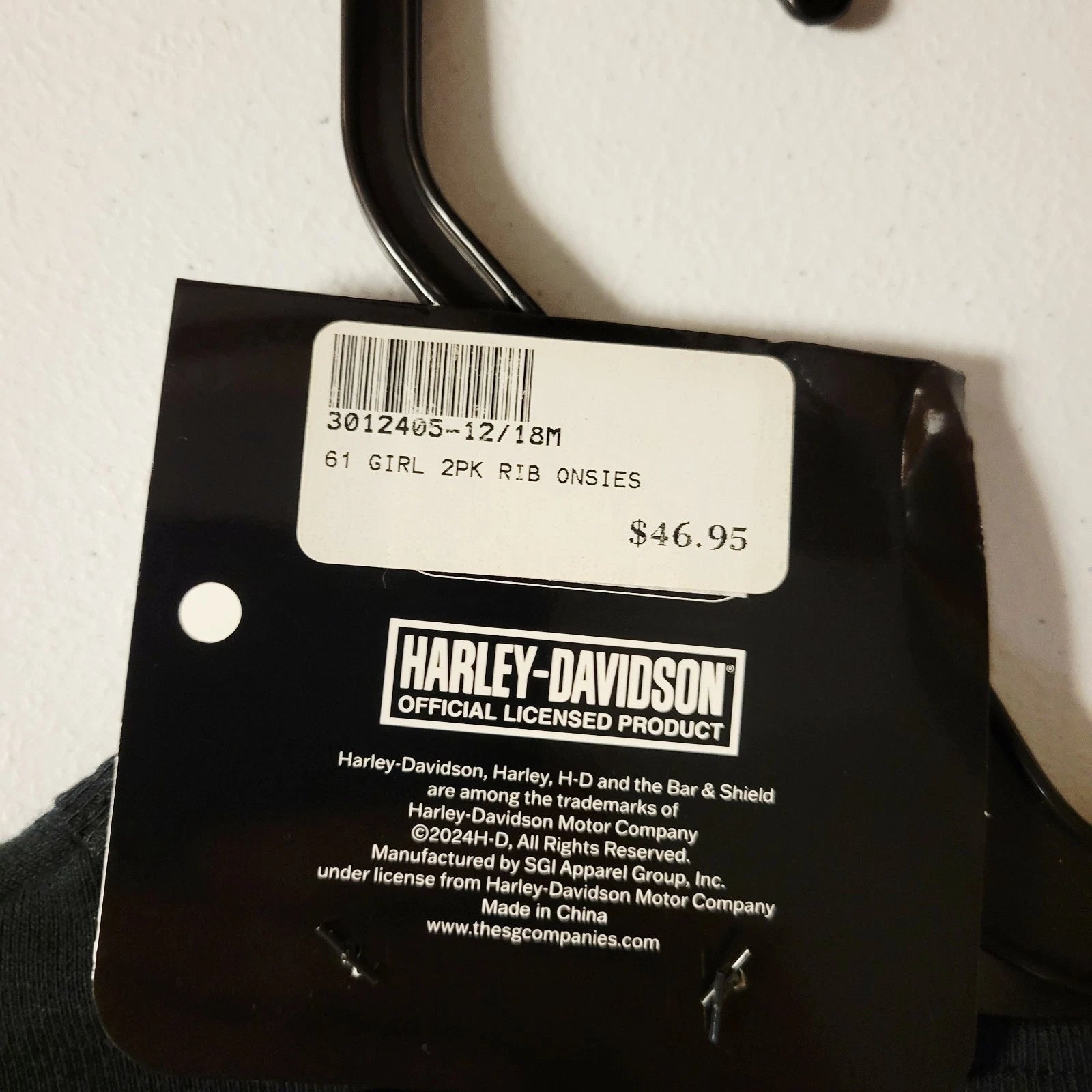 2X Sleeveless Ribbed Bodysuits for Harley-Davidson Baby Girls (18/24M)
