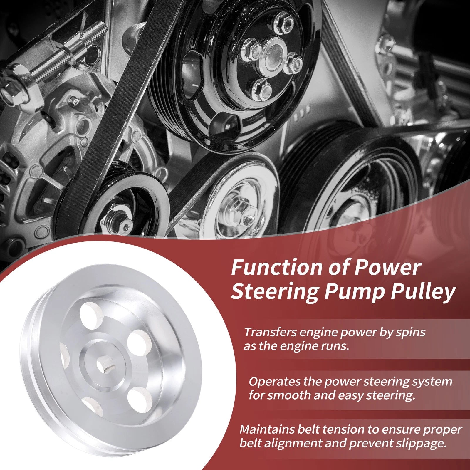 2 Groove Double Groove Power Steering Pump Pulley for Chevy 