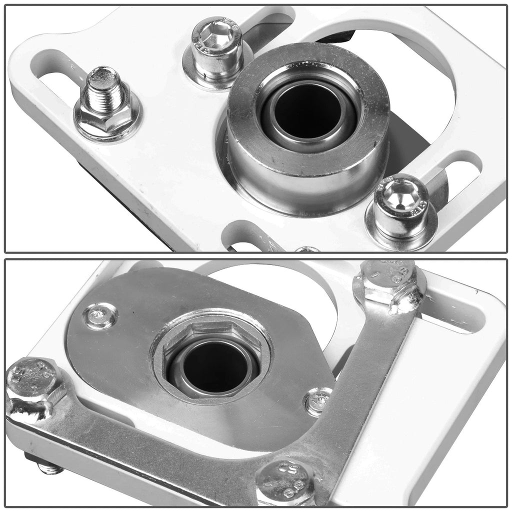 Adjustable Camber Caster Plates for Ford Mustang (1994–2004) - 2.5" White