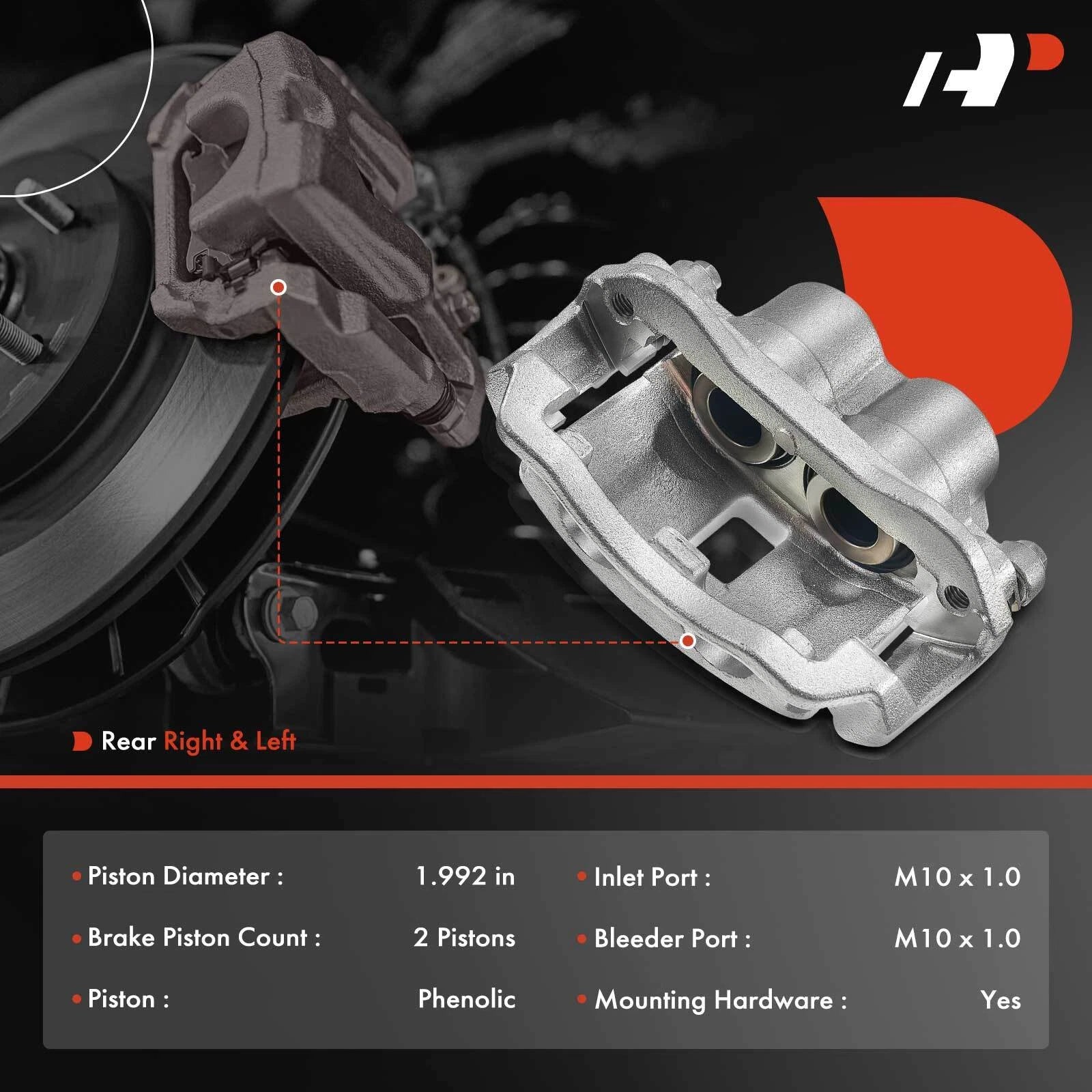 Pair Rear Brake Calipers for GMC Savana 2500, Chevy Express 2500 (2003–2006)