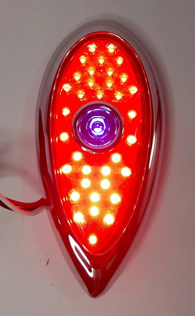 Flush Mount LED Tail Lights Pair with Chrome Bezel for Ford Style (1938–1939)