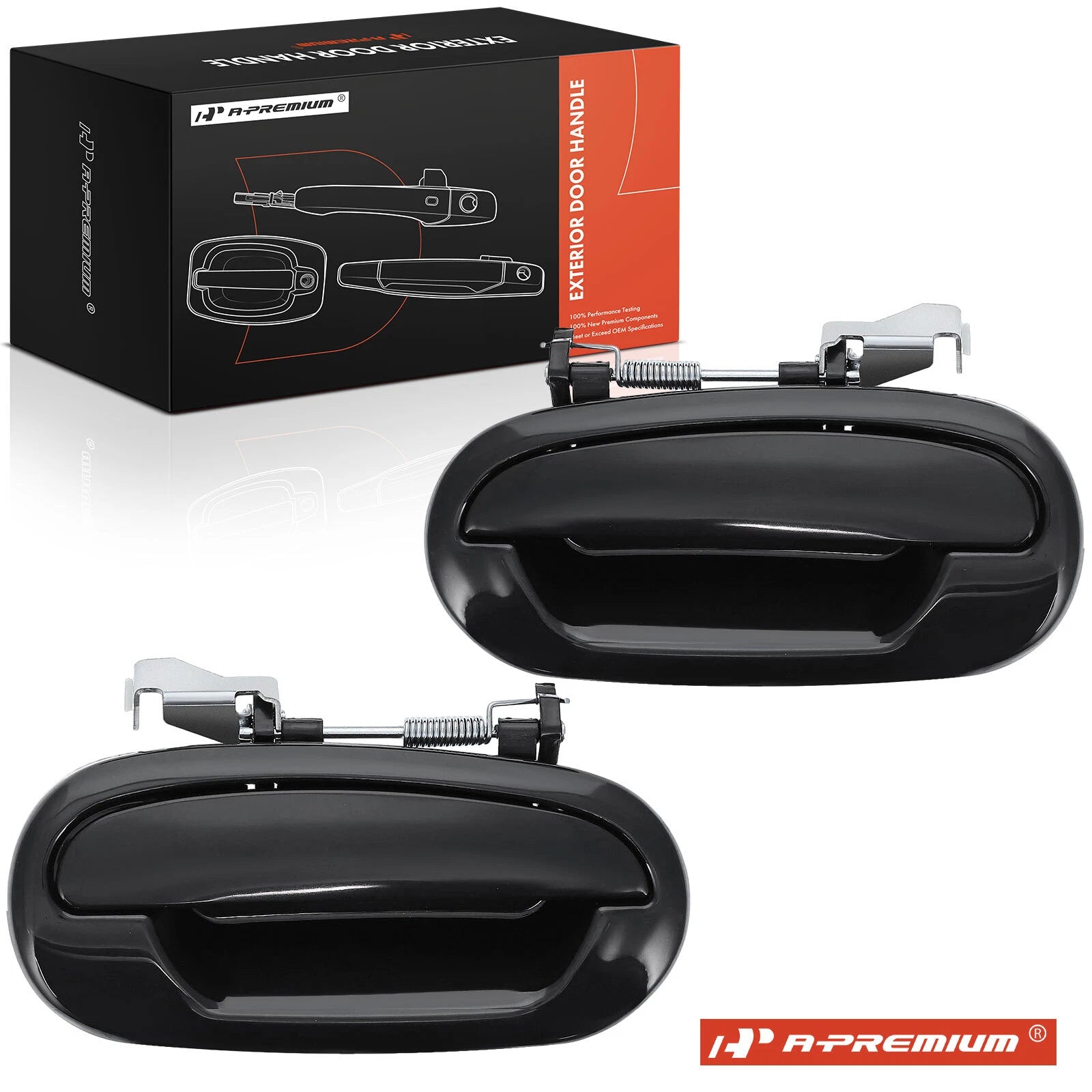 2X Rear Black Exterior Door Handle for Ford F-150, Expedition (2001–2003)