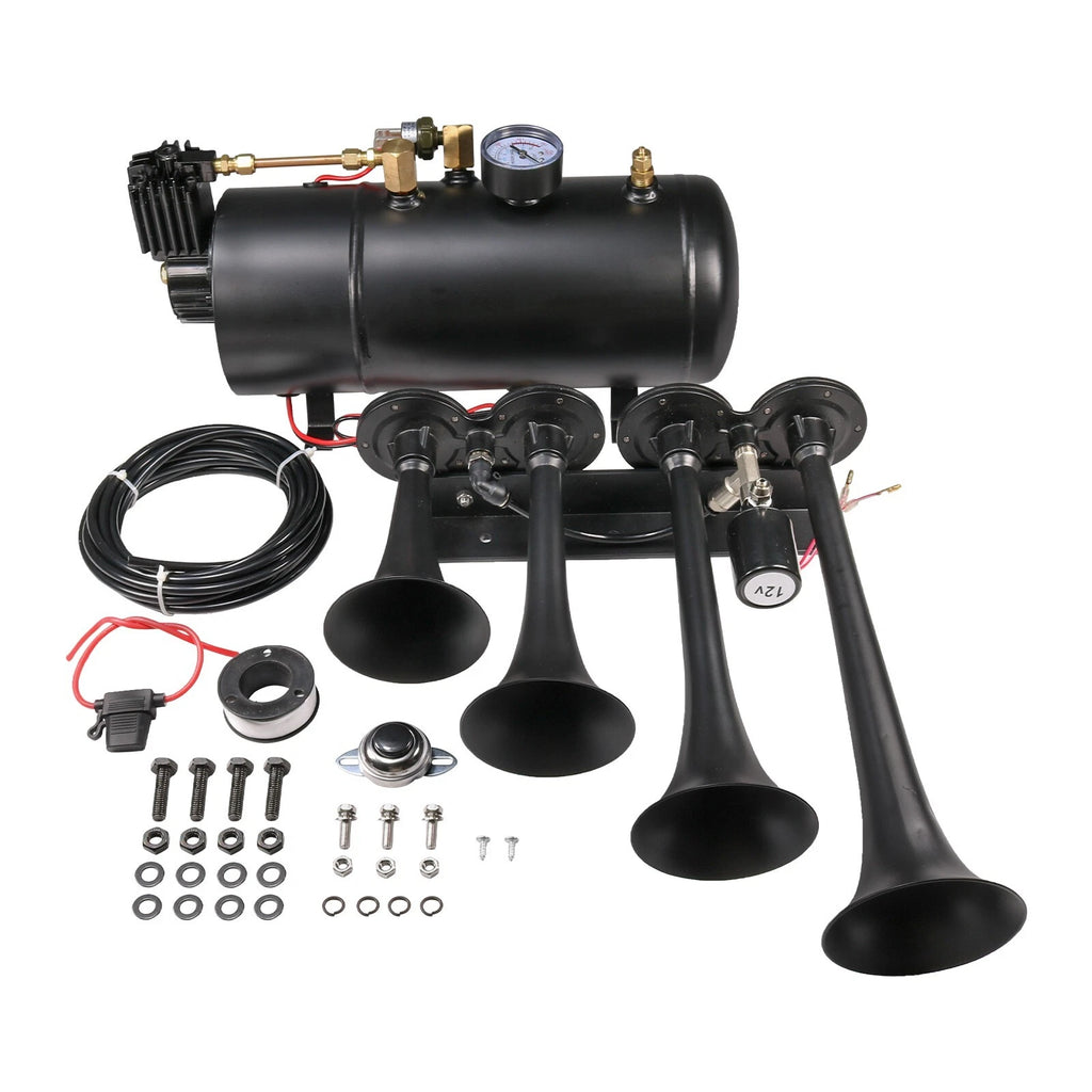 Set of 4 Trumpets Train Horns for Truck Car Pickup (150psi)