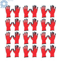 Set of 12 Cut Resistant Rubber Grip Work Gloves Size L
