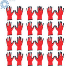 Set of 12 Cut Resistant Rubber Grip Work Gloves Size L