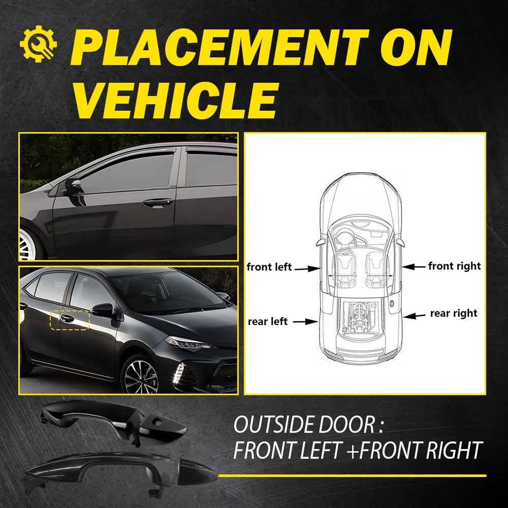 Set of 2 Outside Door Handles for Toyota Corolla (2014–2019)