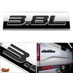 3.8L Polished Metal 3D Decal Emblem Sticker for Chevrolet Buick Oldsmobile
