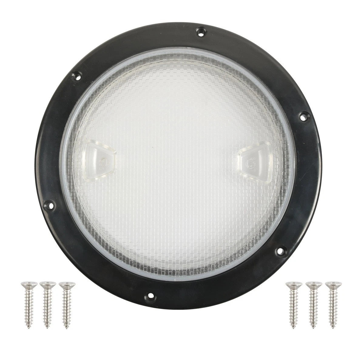 8 Inch Round Deck Hatch Cover for Boat Yacht (Black ABS, 6 Hole)