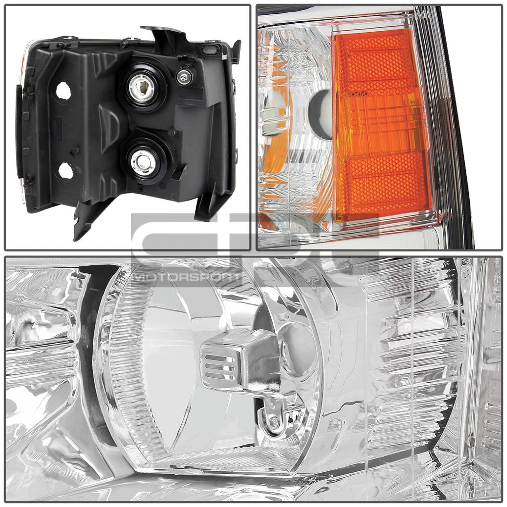 Chrome Housing Headlight, Amber Turn Signal, LED Fog Light Set for Silverado (2007–2013)
